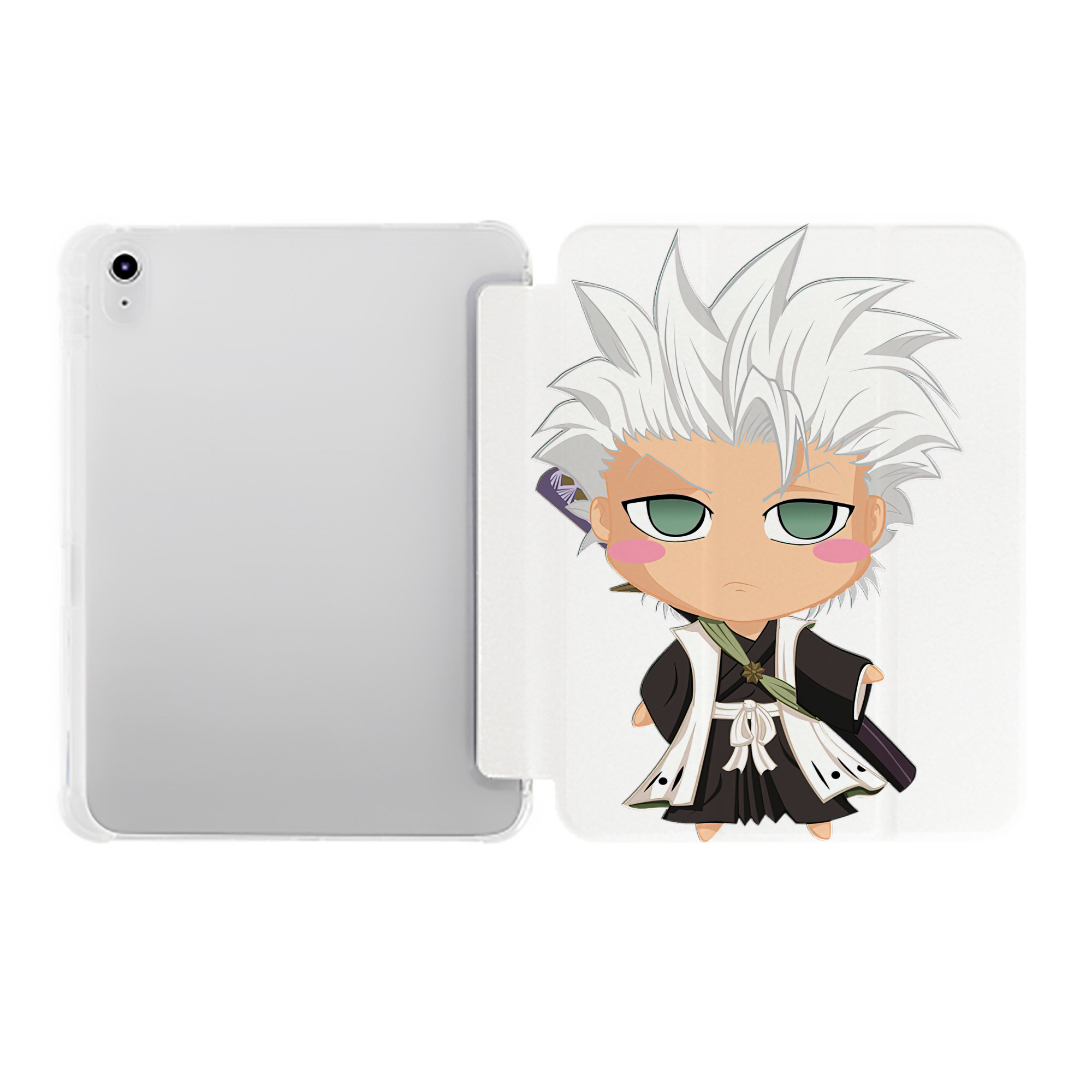 （画像用） ブリーチ 日番谷冬獅郎（ひつがや とうしろう） BLEACH Hitsugaya Toushirou IPad ケース ペン収納付き 三つ折りスタンド PUレザー×シリコン 対応機種9.5/10.5/10.9インチ